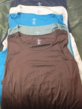 Men's Sleeveless Tank Top - Brown, Blue, Teal, Cream (Multi-Pack)